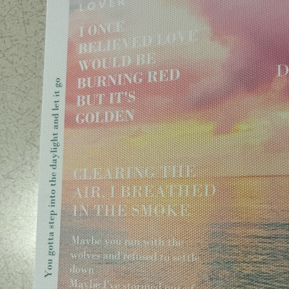 Daylight Lyrics Poster Taylor Swift Art Decor Swiftie Gift Lover Lyric Pink - Picture 2 of 3